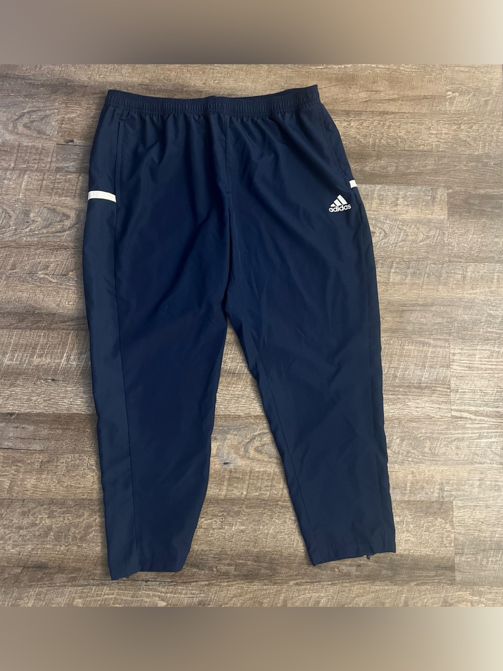 Adidas Aeroready Athletic Soccer Pants 3XL Blue White Windbreaker Ankle Zip NWOT